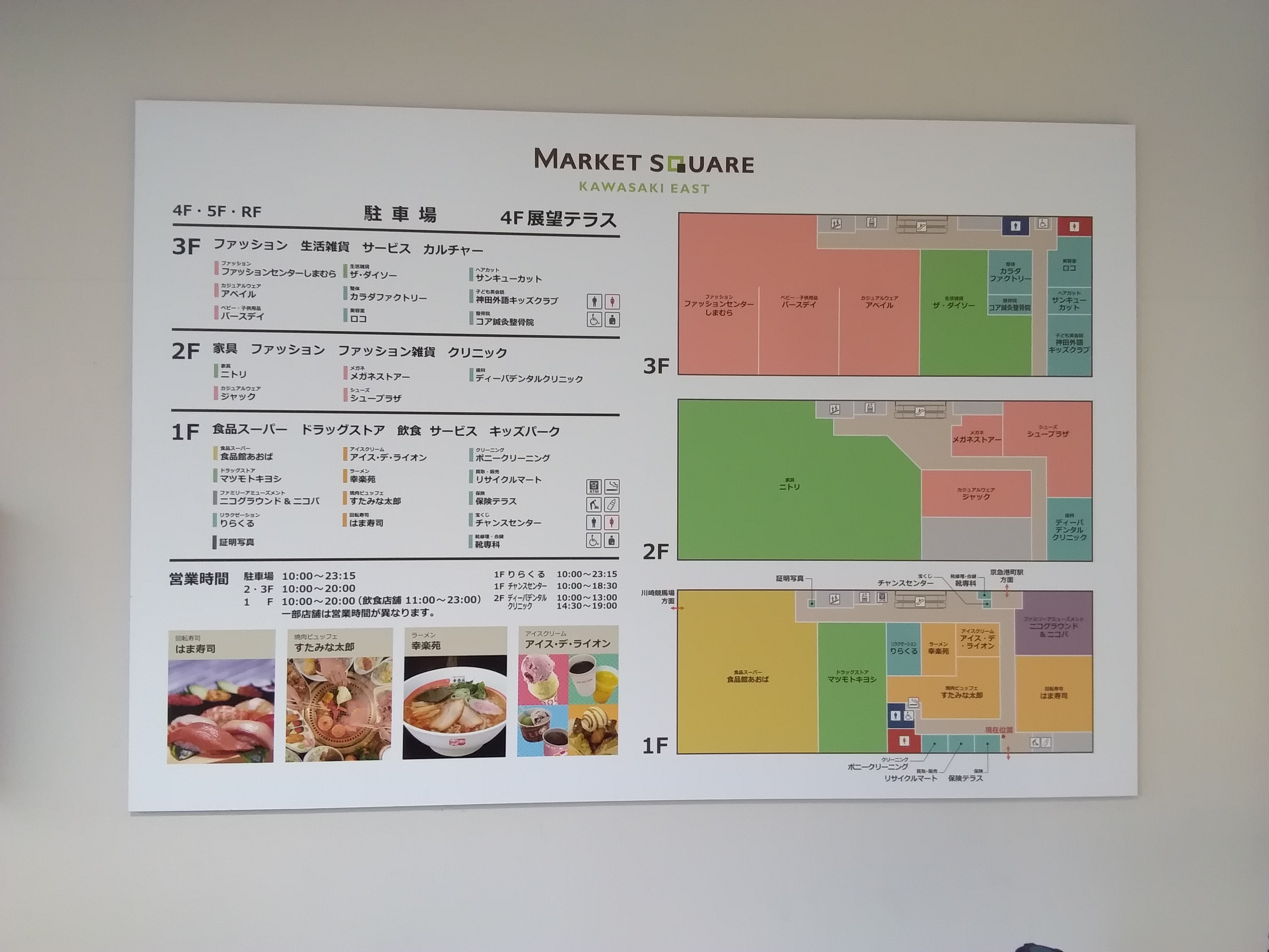 マーケットスクエア川崎イースト 点字対応案内板 川崎市バリアフリーマップ